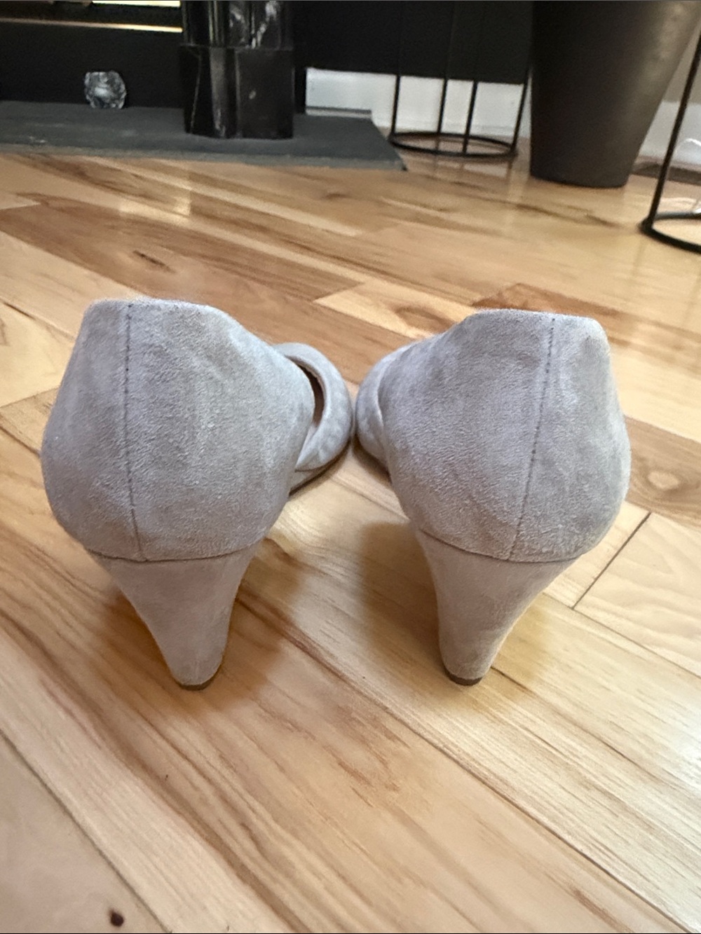 Franco Sarto Taupe Suede Pointed D'Orsay Pumps - Picture 3 of 5